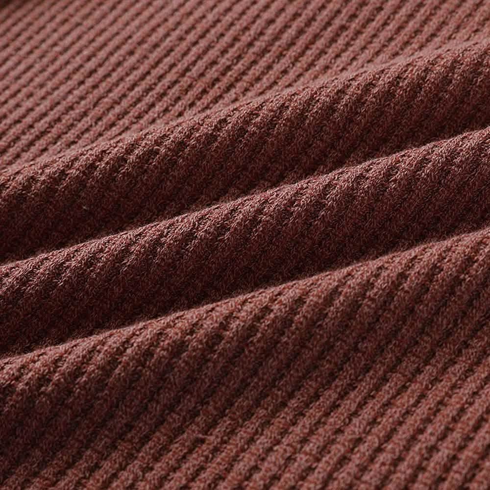 Hauts Henley en maille gaufrée à col en V pour femmes
