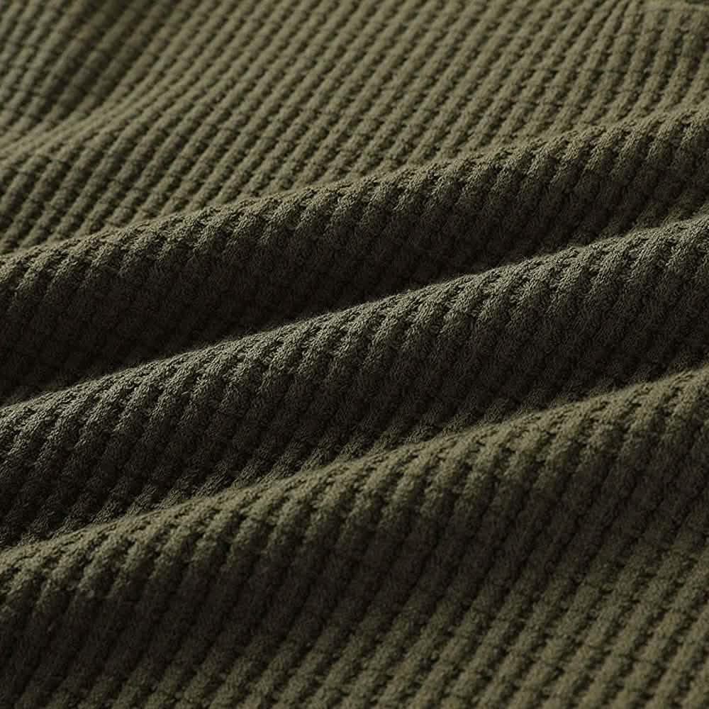 Hauts Henley en maille gaufrée à col en V pour femmes