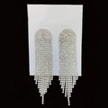 Boucles d'oreilles pendantes blanches à franges pour femme