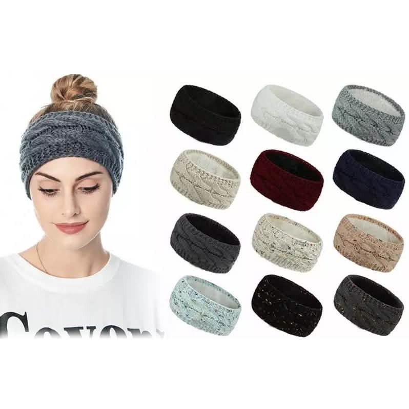 Bandeau torsadé en maille d'hiver pour femme