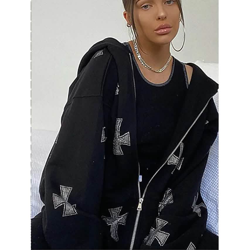 Sweat à capuche zippé de sport pour femme
