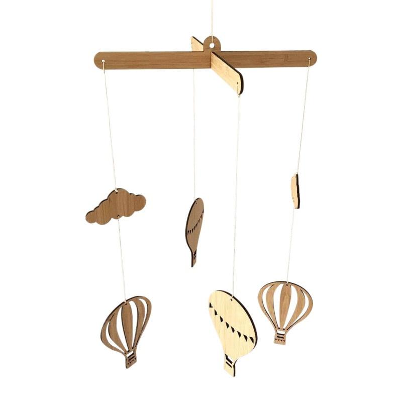 Carillon éolien en bois montgolfière jouets suspendus bébé lit cloche chambre d'enfant décoration murale ornements à suspendre pour chambre d'enfant accessoires photo pour enfants carillons éoliens décorations