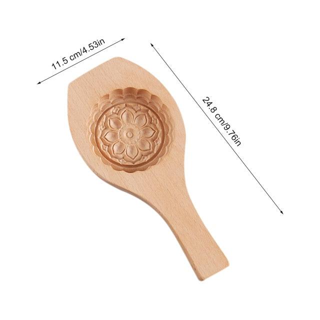 Moule à gâteau de lune traditionnel en bois, outils de dessert, moule à gâteau, moule à biscuits, motif floral tridimensionnel, moule en bois sculpté rond, presse à gâteau de lune, moule à biscuits du Moyen-Orient