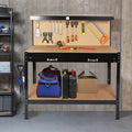 Établis pour Garage Station de Travail Outils Table avec Panneau Perforé et Tiroirs