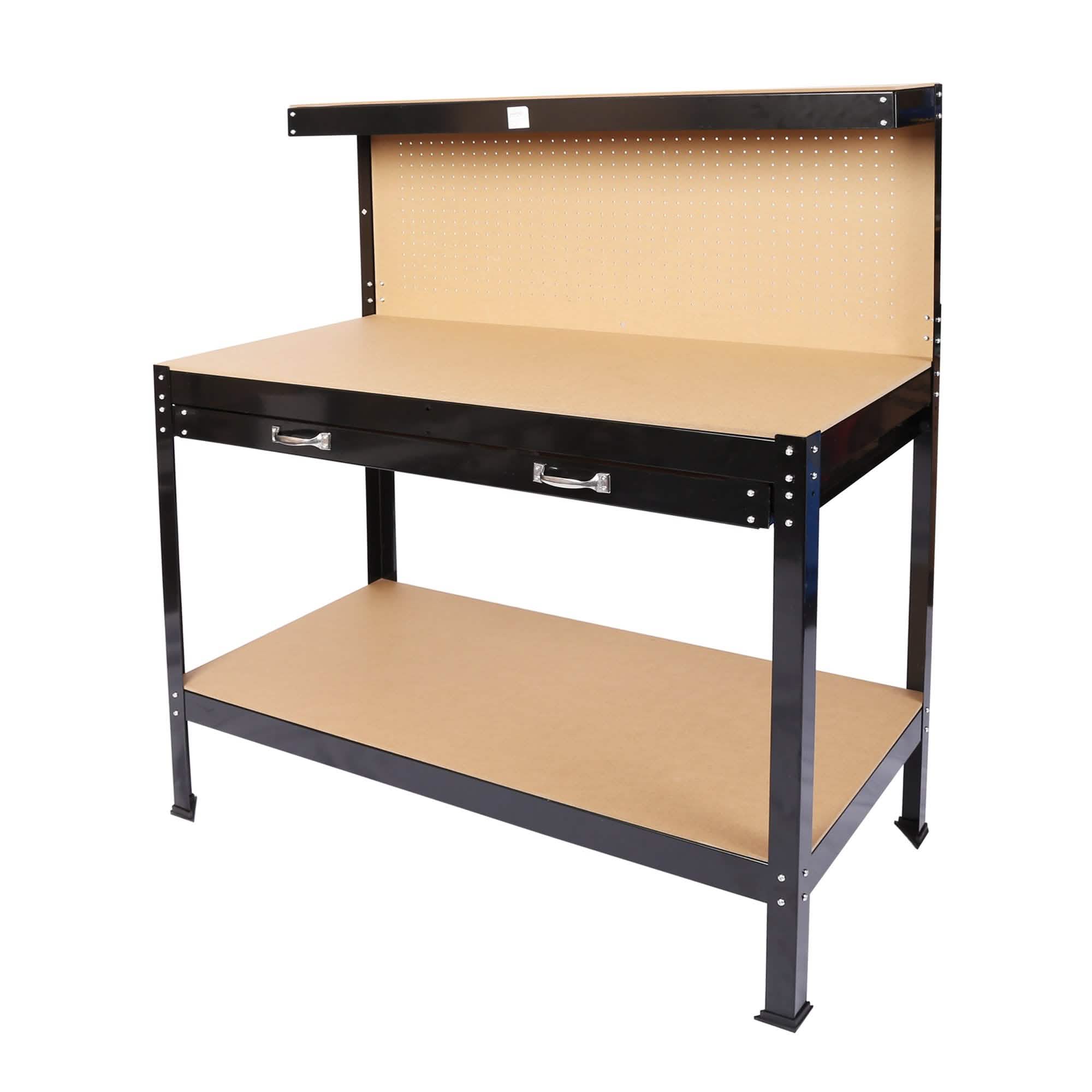 Établis pour Garage Station de Travail Outils Table avec Panneau Perforé et Tiroirs