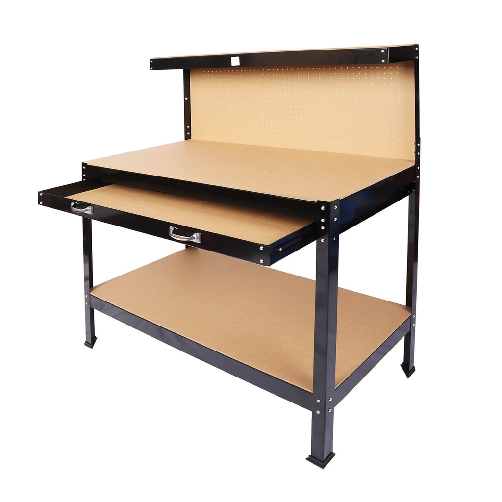 Établis pour Garage Station de Travail Outils Table avec Panneau Perforé et Tiroirs
