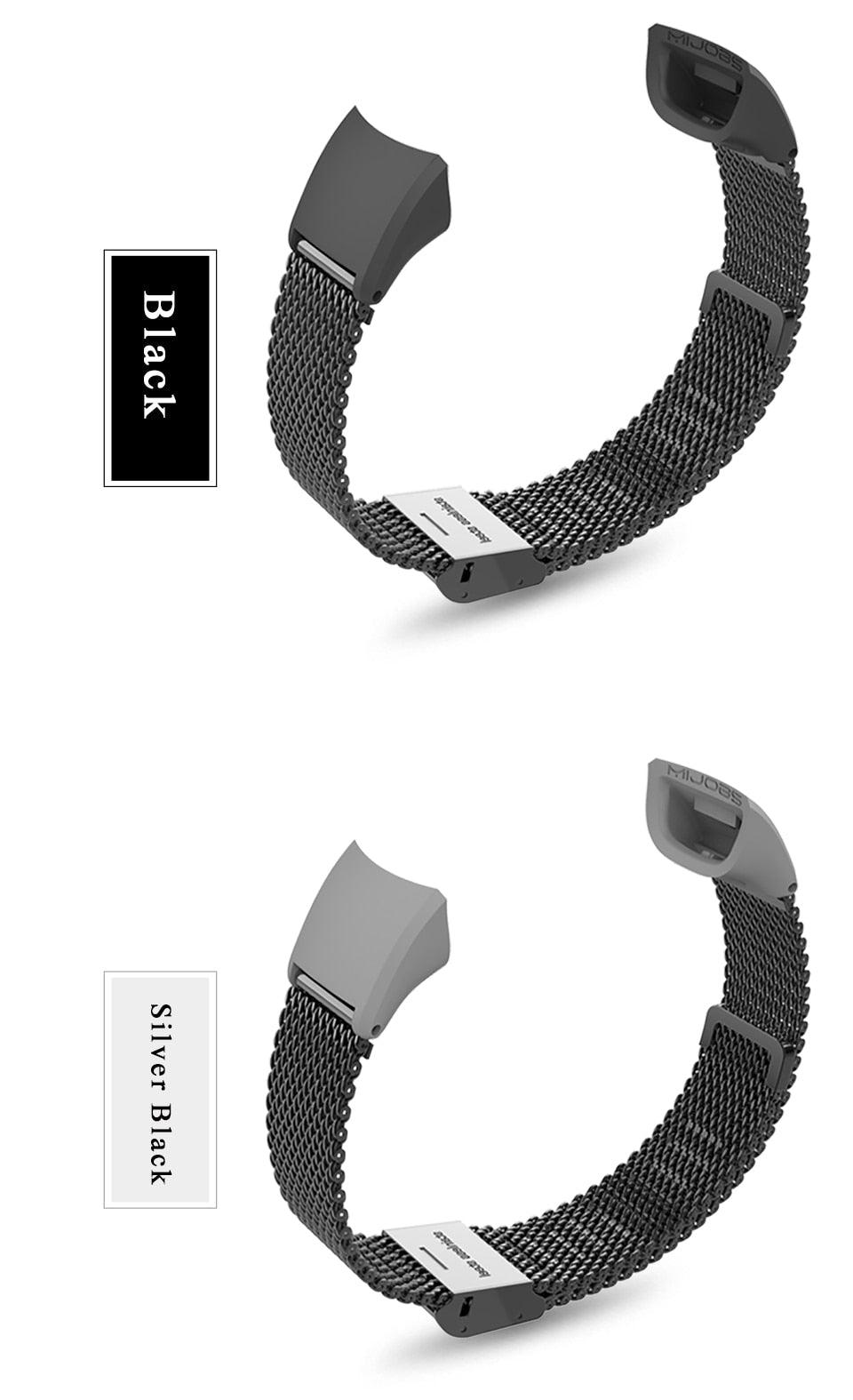 Bracelet intelligent de rechange en maille milanaise en acier inoxydable avec boucle magnétique réglable, compatible avec les montres connectées, pour hommes et femmes