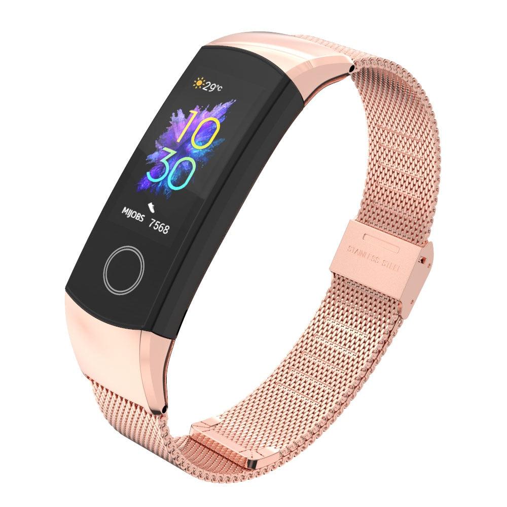 Bracelet intelligent de rechange en maille milanaise en acier inoxydable avec boucle magnétique réglable, compatible avec les montres connectées, pour hommes et femmes