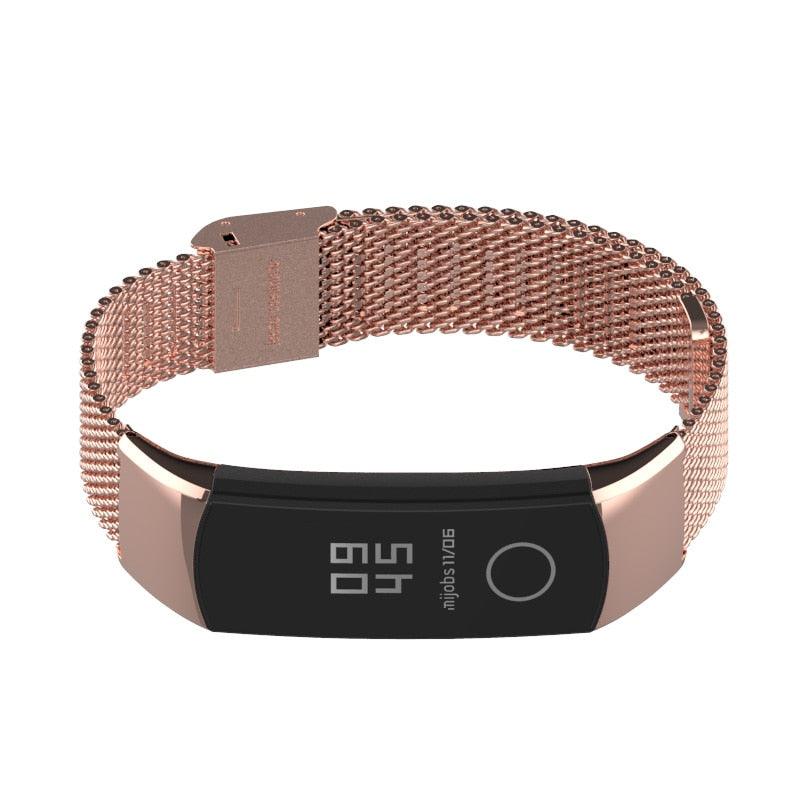 Bracelet intelligent de rechange en maille milanaise en acier inoxydable avec boucle magnétique réglable, compatible avec les montres connectées, pour hommes et femmes