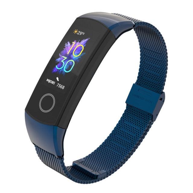 Bracelet intelligent de rechange en maille milanaise en acier inoxydable avec boucle magnétique réglable, compatible avec les montres connectées, pour hommes et femmes