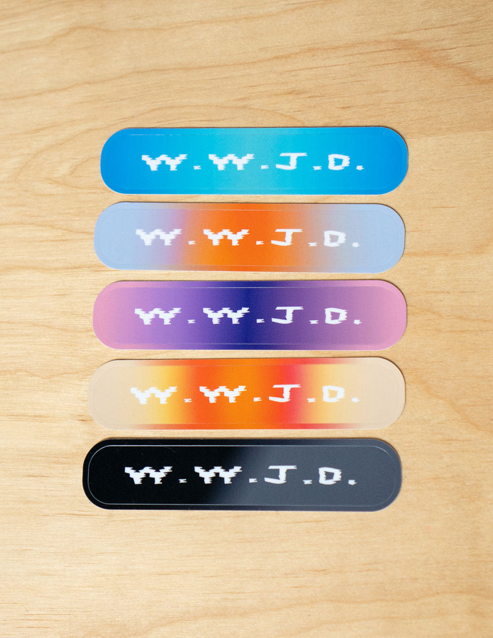 Pack d'autocollants dégradés WWJD