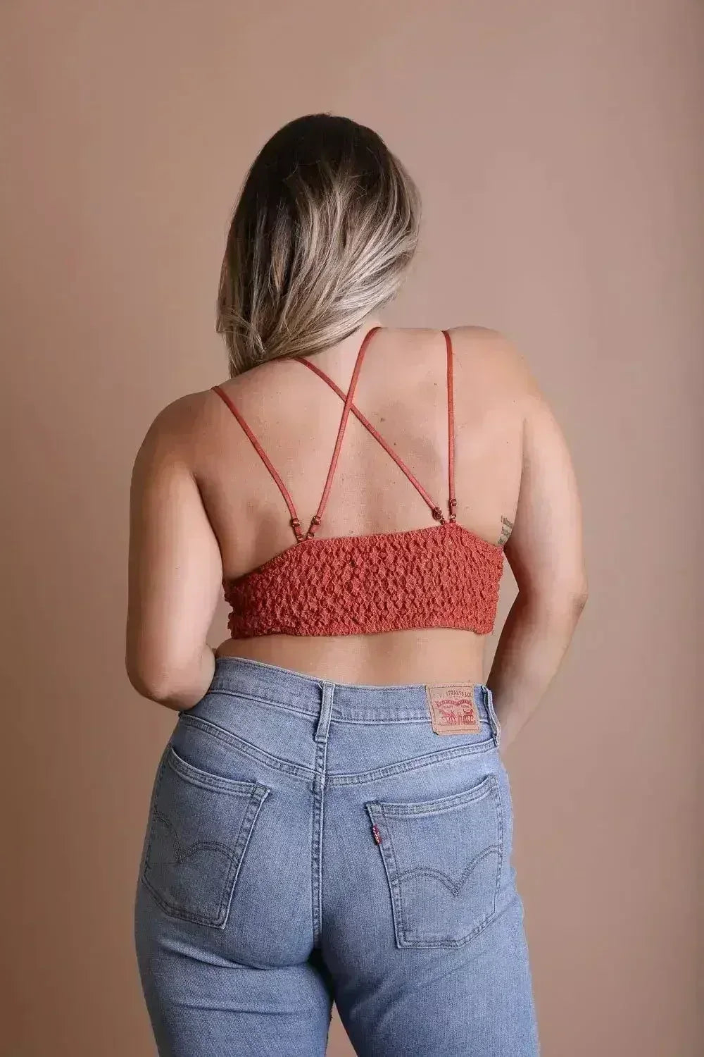 Soutien-gorge long en dentelle crochet grande taille
