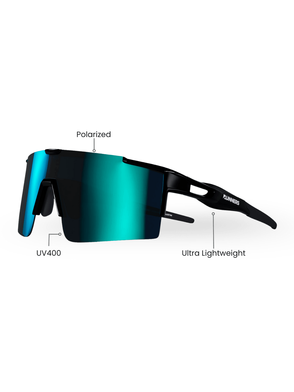 Lunettes de soleil de cyclisme et de sport polarisées bleu glacier – UV400 pour hommes et femmes