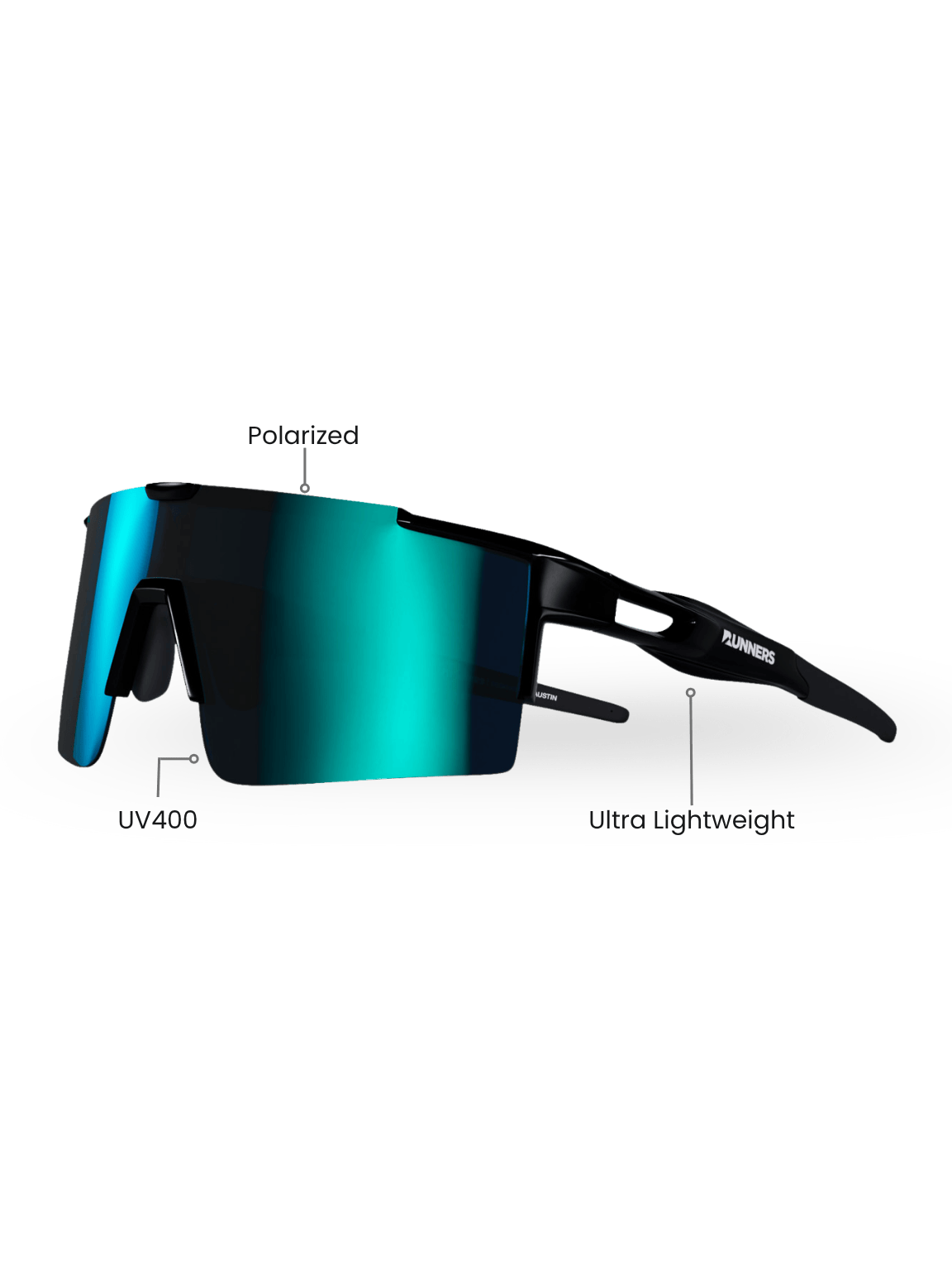Lunettes de soleil de cyclisme et de sport polarisées bleu glacier – UV400 pour hommes et femmes