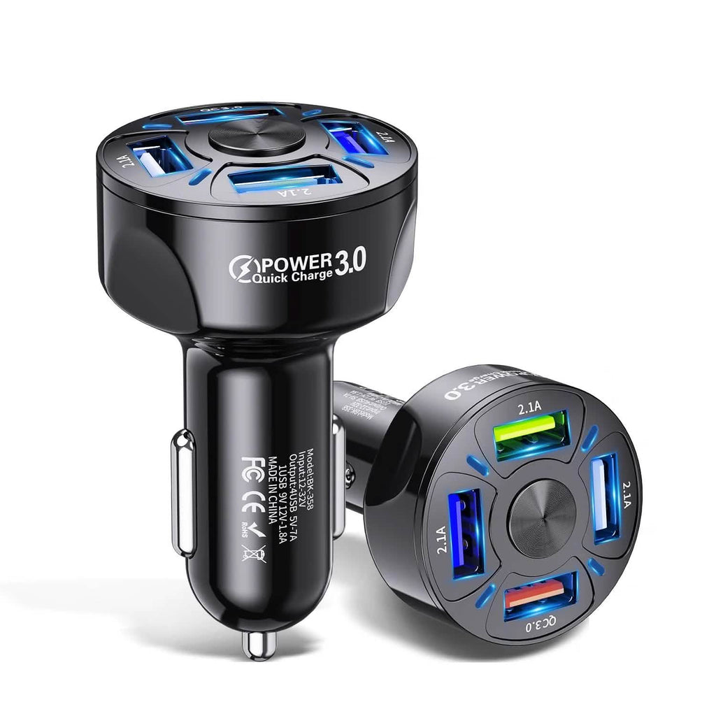Chargeur de voiture rapide XIA LED à 4 ports