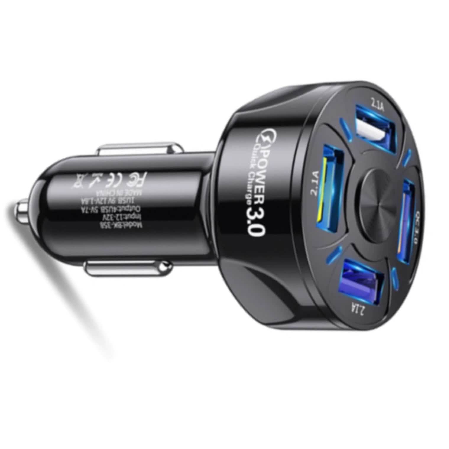 Chargeur de voiture rapide XIA LED à 4 ports