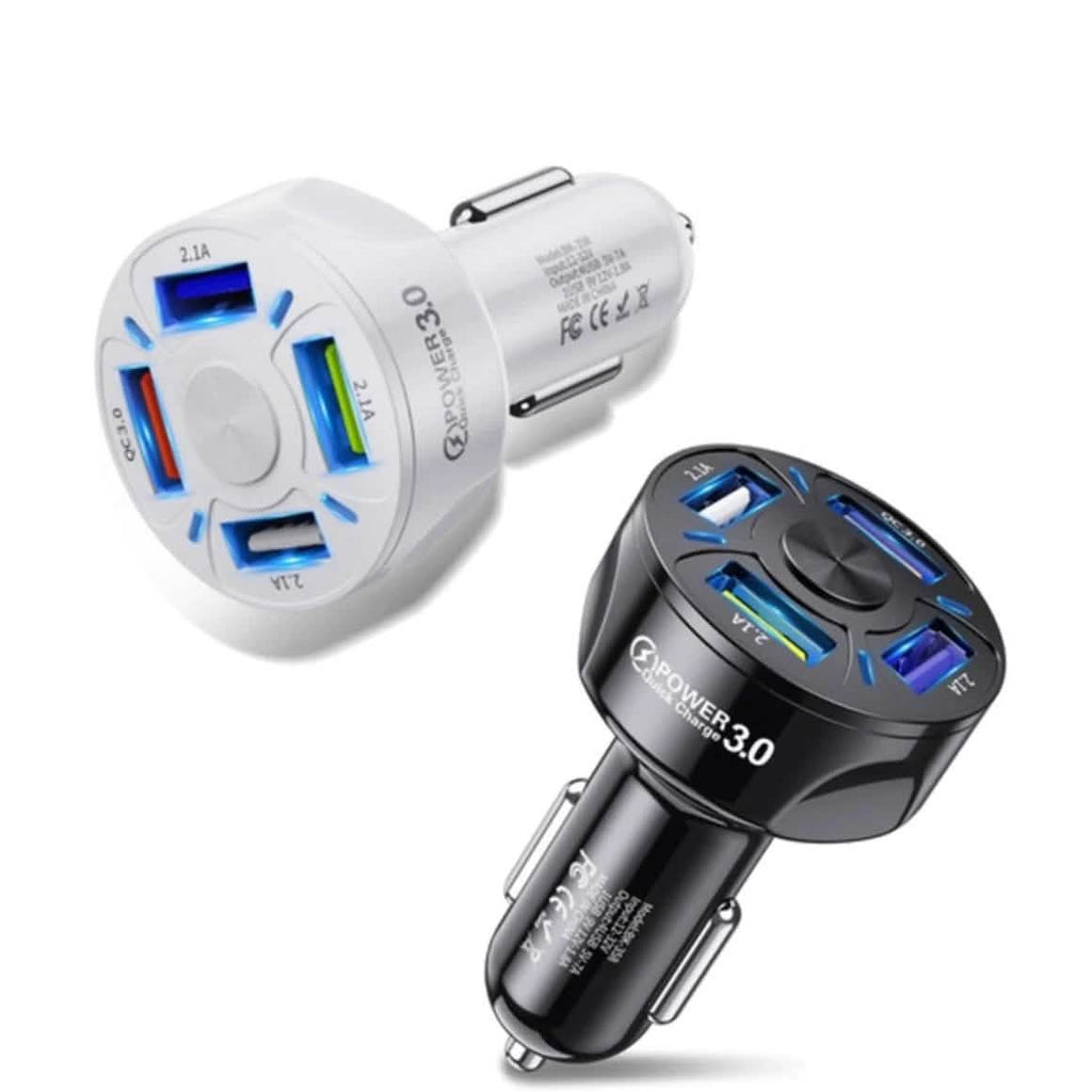 Chargeur de voiture rapide XIA LED à 4 ports
