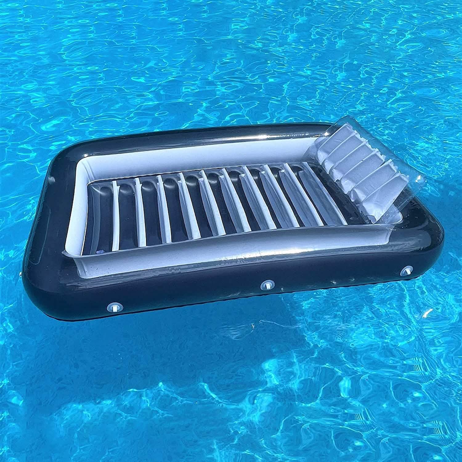 Lit de piscine flottant XL, chaise longue gonflable pour l'eau