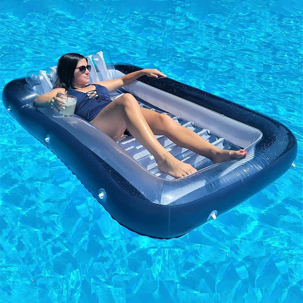 Lit de piscine flottant XL, chaise longue gonflable pour l'eau