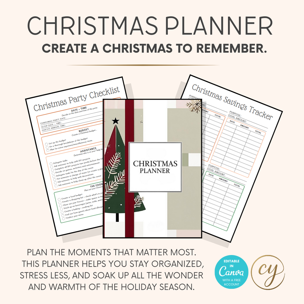 Planificateur de Noël à imprimer - Organisateur de vacances de 84 pages