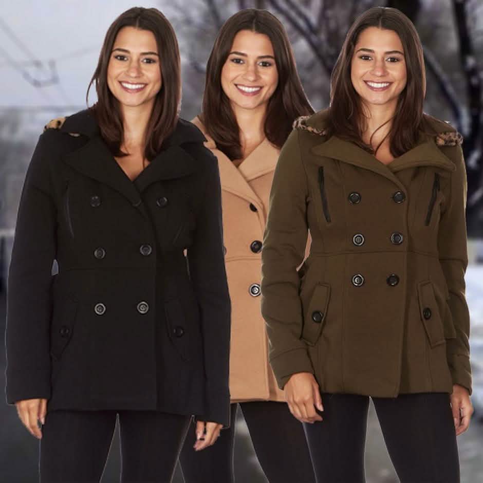 Manteau polaire à capuche en fausse fourrure léopard Yoki pour femme