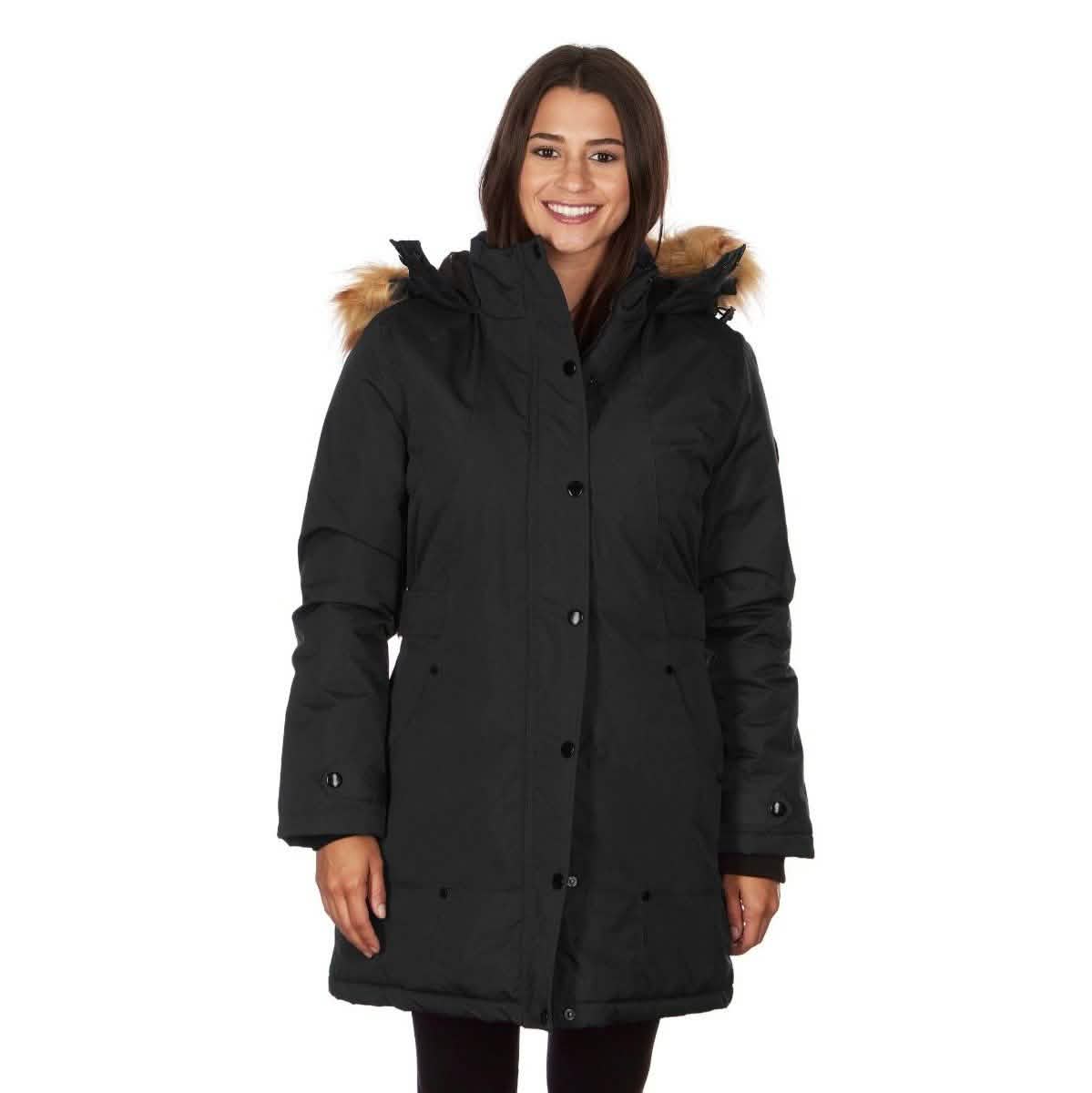 Manteau gonflé à capuchon mi-long Yoki pour femme