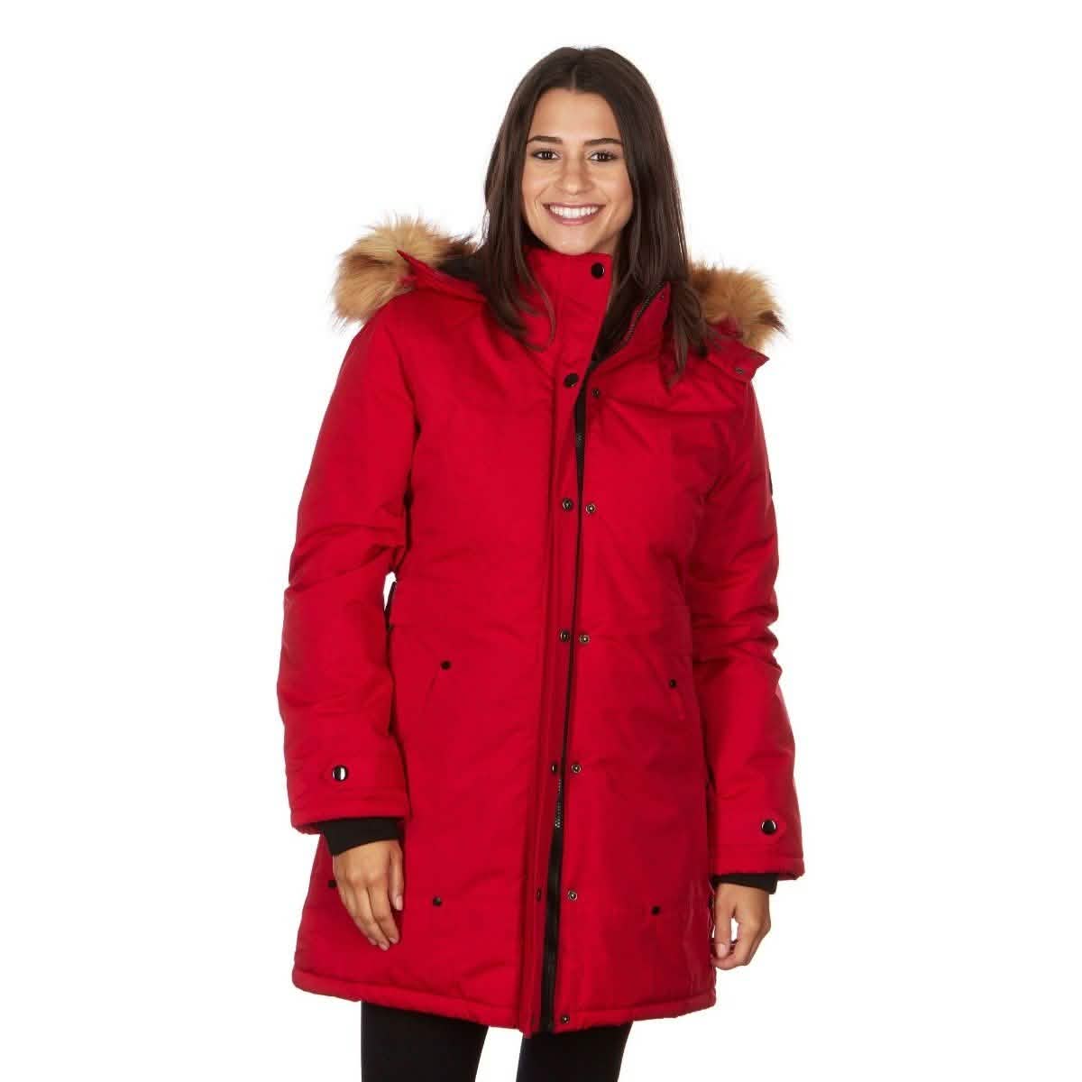 Manteau gonflé à capuchon mi-long Yoki pour femme