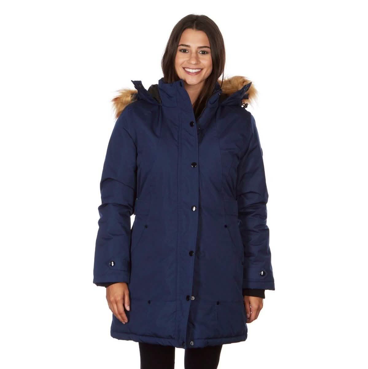 Manteau gonflé à capuchon mi-long Yoki pour femme