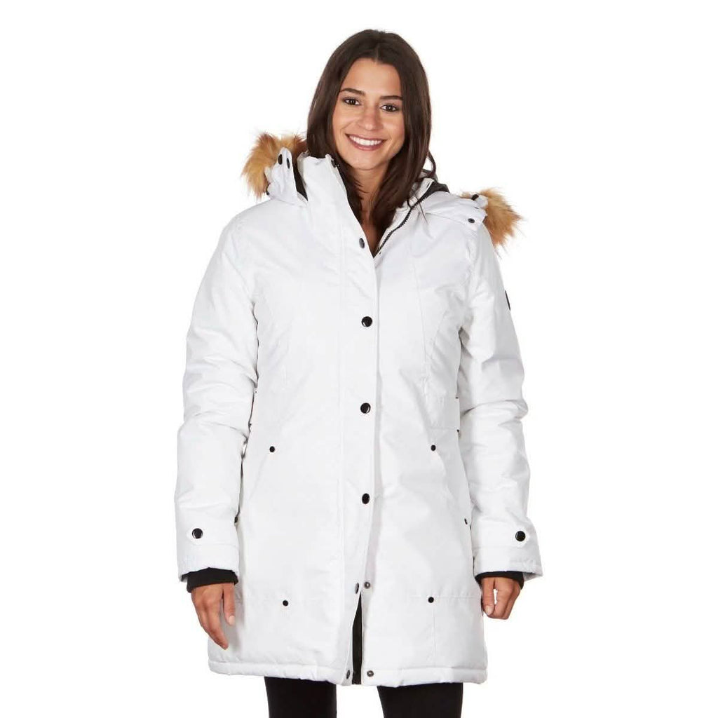 Manteau gonflé à capuchon mi-long Yoki pour femme