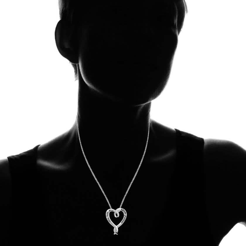 Collier cœur "Tu détiens mon cœur pour toujours"