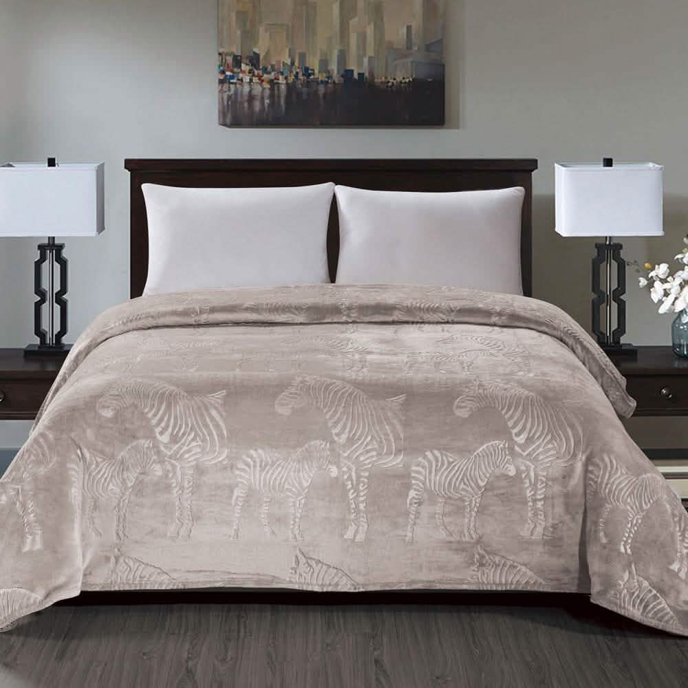 Couverture en polaire flanelle premium motif zèbre