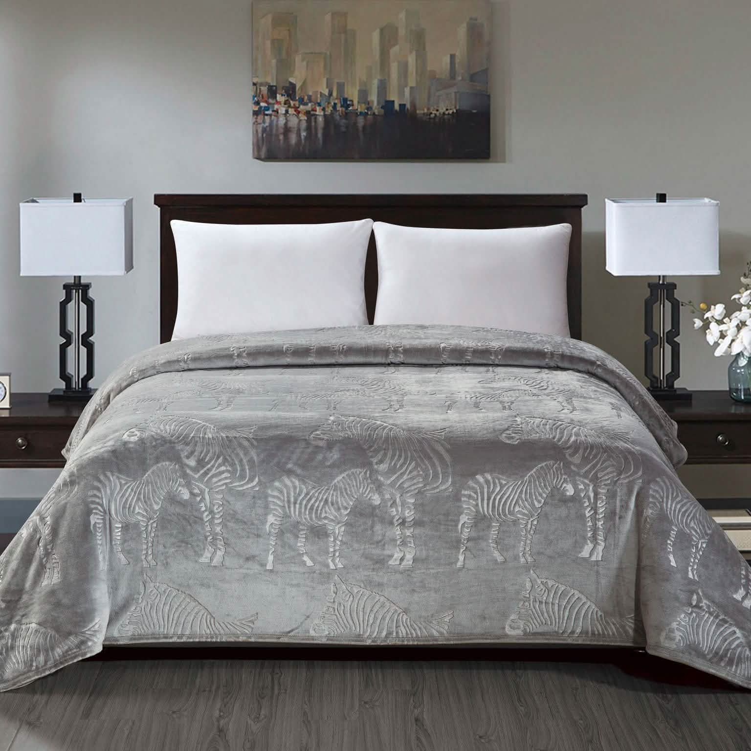 Couverture en polaire flanelle premium motif zèbre
