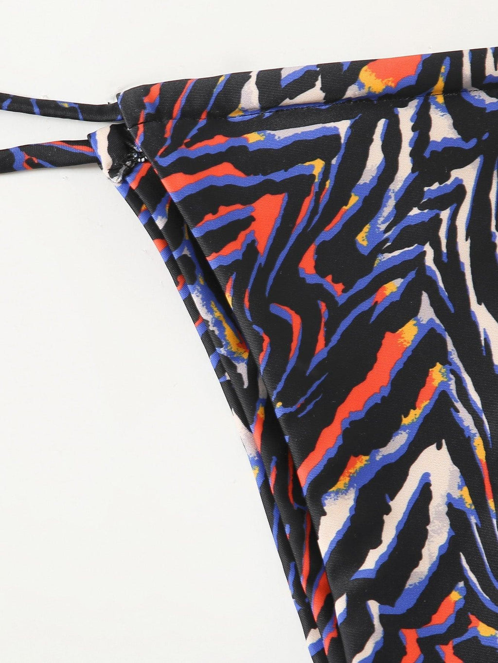 Haut de bikini push-up imprimé zèbre rembourré, maillot de bain taille basse femme, bas de bikini à volants triangle, imprimé à nouer sur les côtés, ensemble deux pièces.
