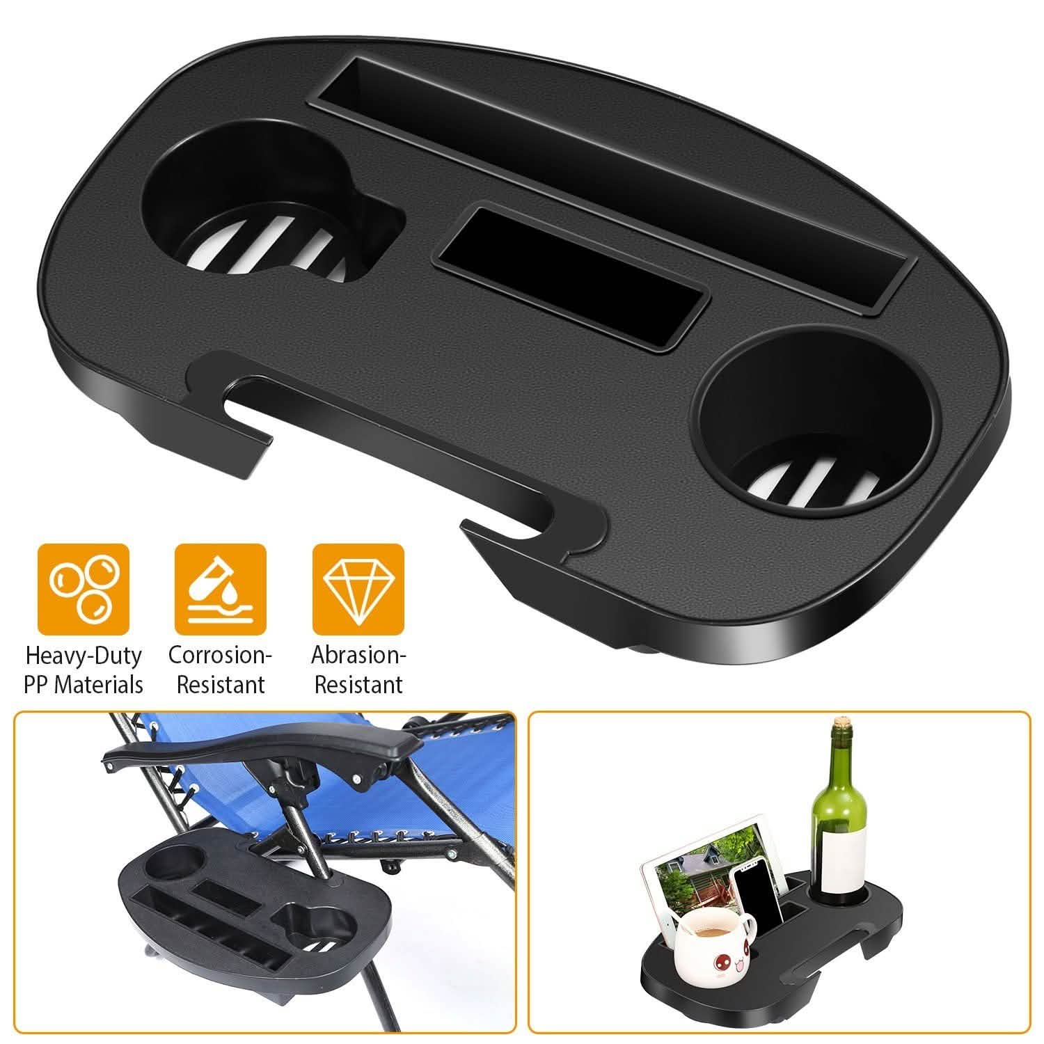 Plateau latéral à clipser pour porte-gobelet de chaise zéro gravité