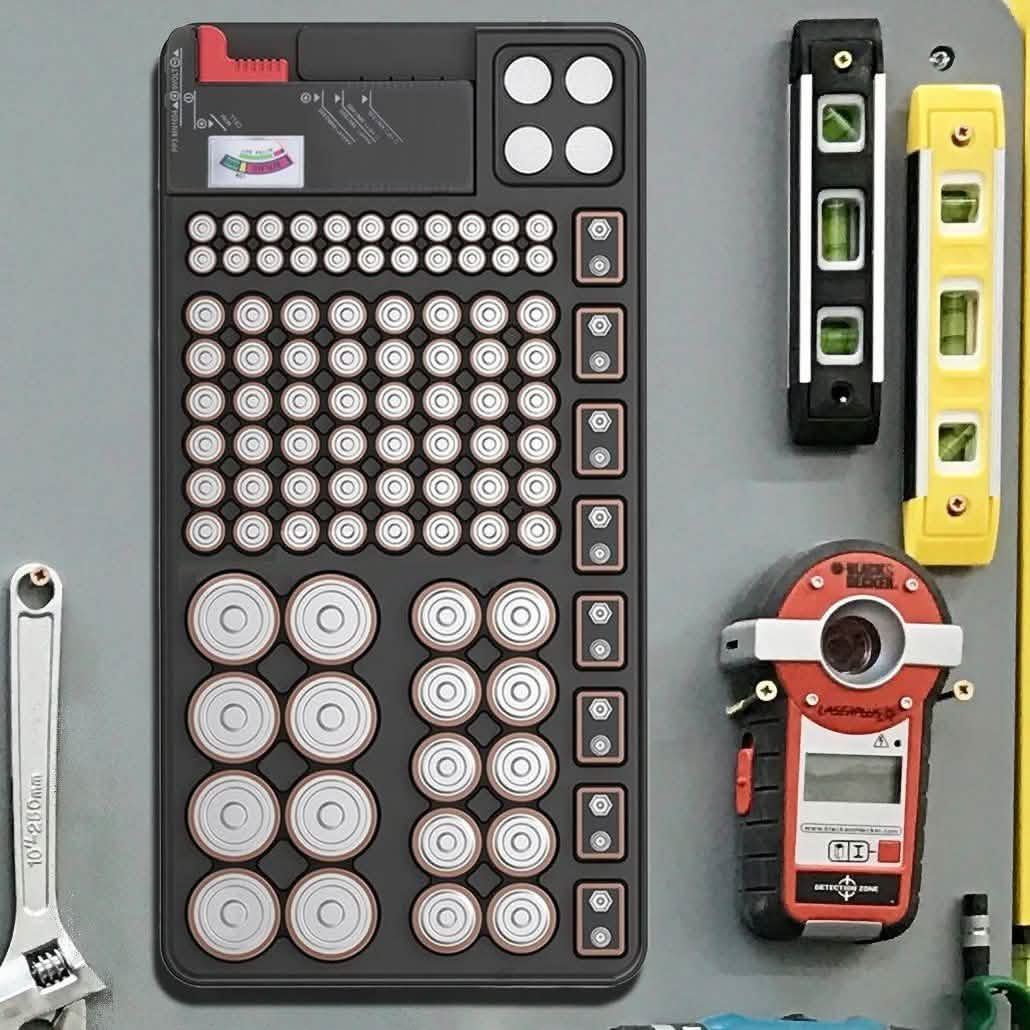 Organiseur de piles Zerodark avec testeur de piles détachable