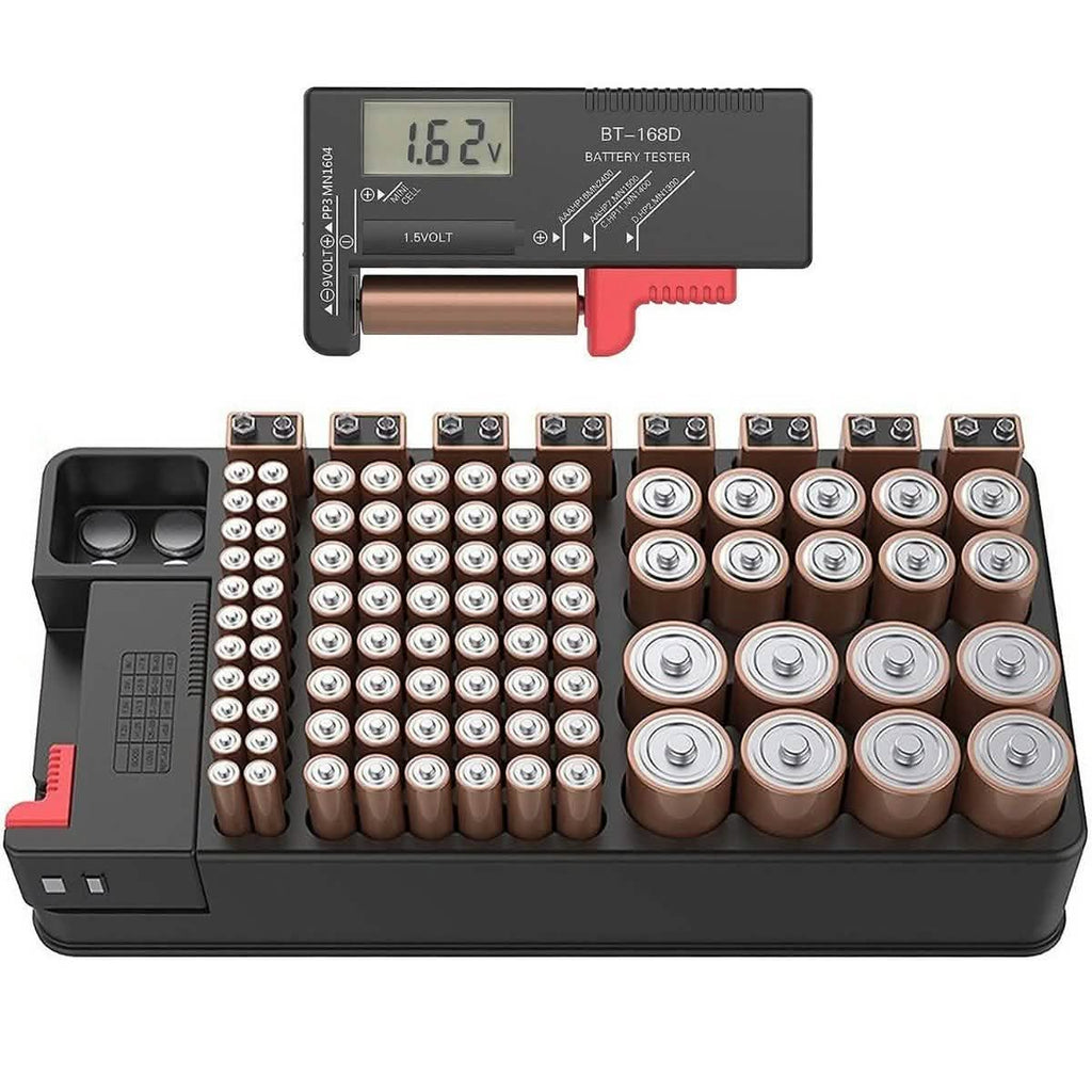 Organiseur de piles Zerodark avec testeur de piles détachable