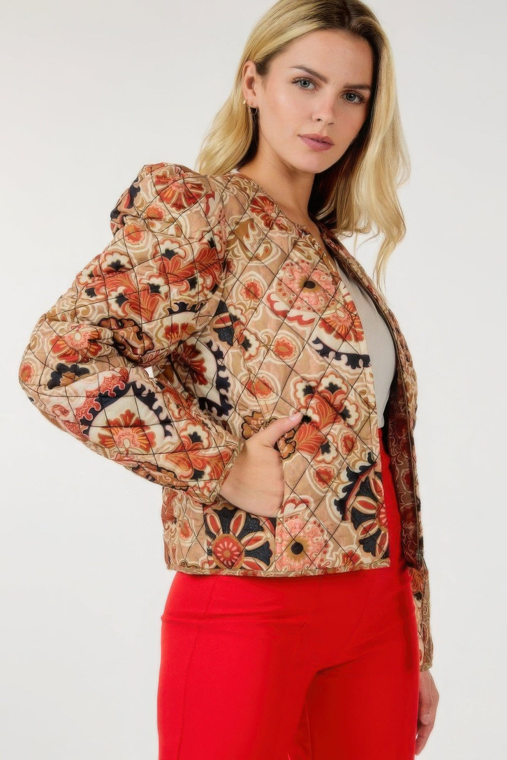 Veste zippée à imprimés multiples