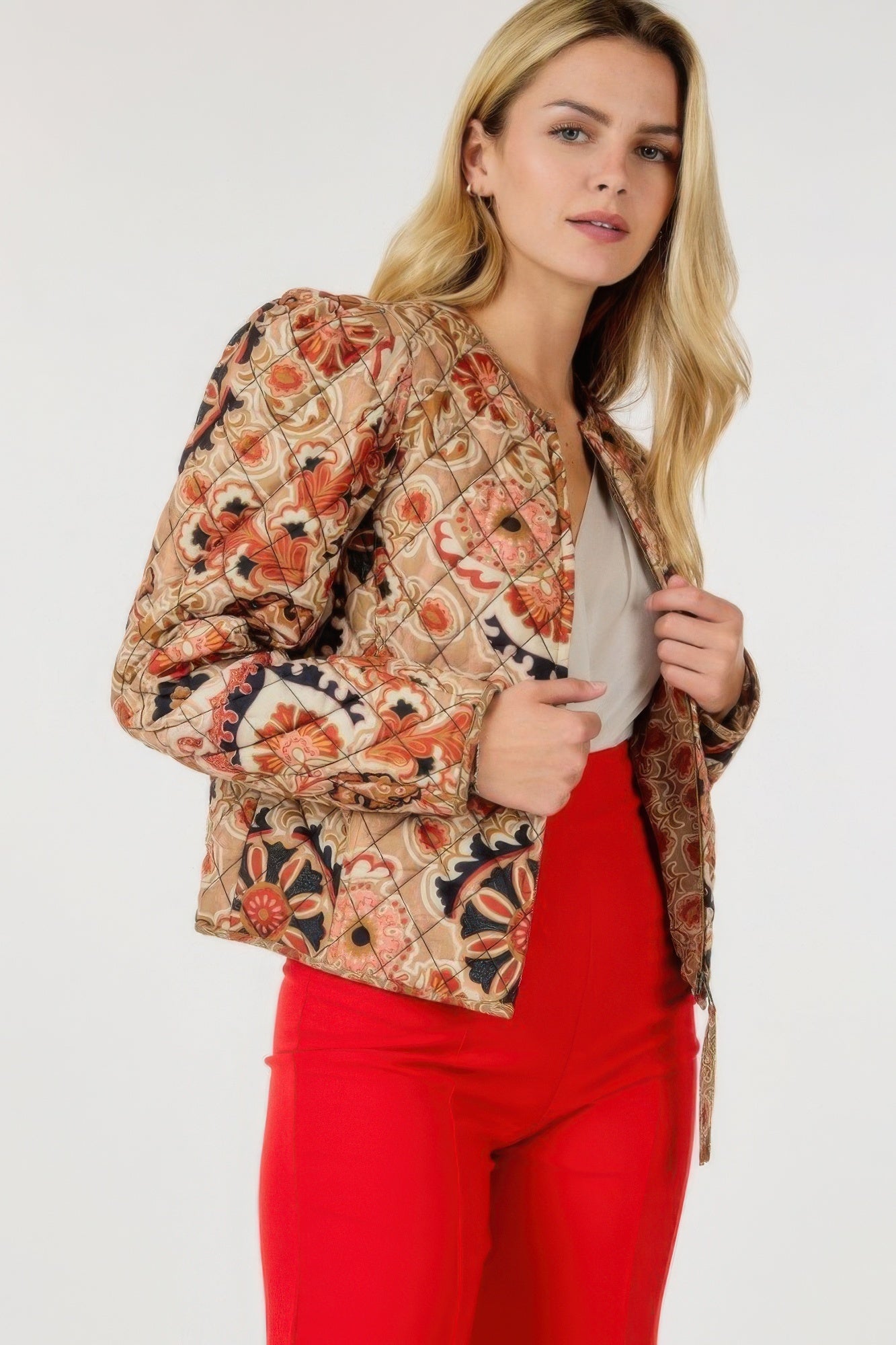 Veste zippée à imprimés multiples