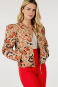 Veste zippée à imprimés multiples