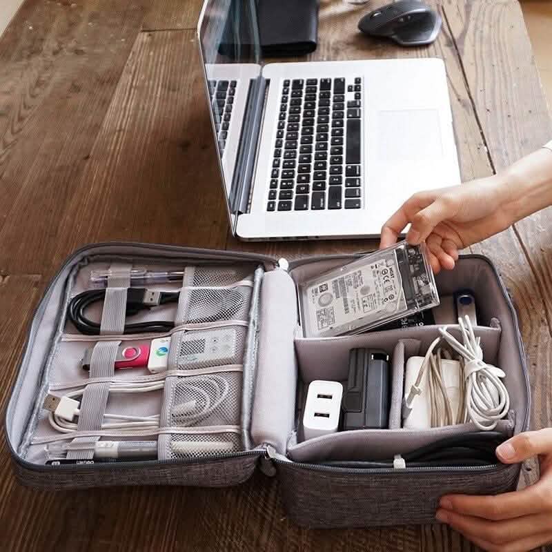 Sac à compartiments zippés pour le rangement d'appareils électroniques