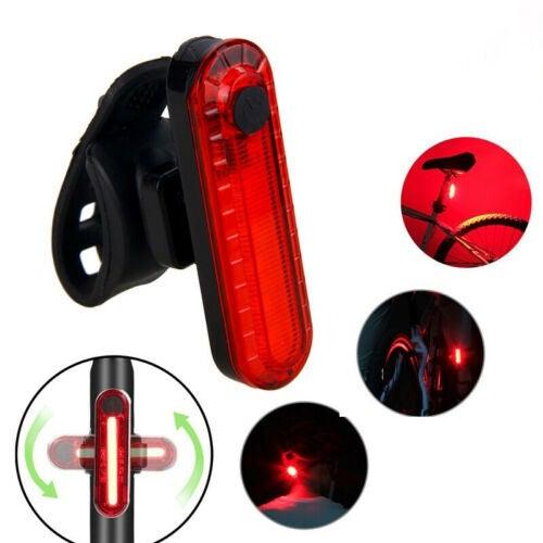 Phare de vélo LED zoomable Lampe frontale de vélo avec batterie intégrée rechargeable USB Kit de lampes de vélo Phare avant et arrière puissants rechargeables USB
